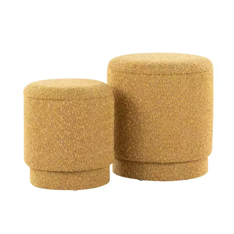 LumiSource Marla Upholstered Ottoman Set Fabric