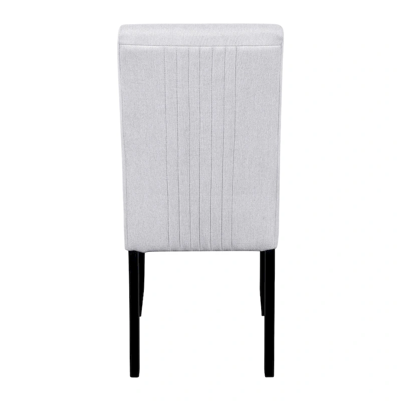 5 Pcs Wood Kitchen Table and Chair Set, 4 People Round Dining Table Set with Faux Marble Top and 4 Upholstered Chairs