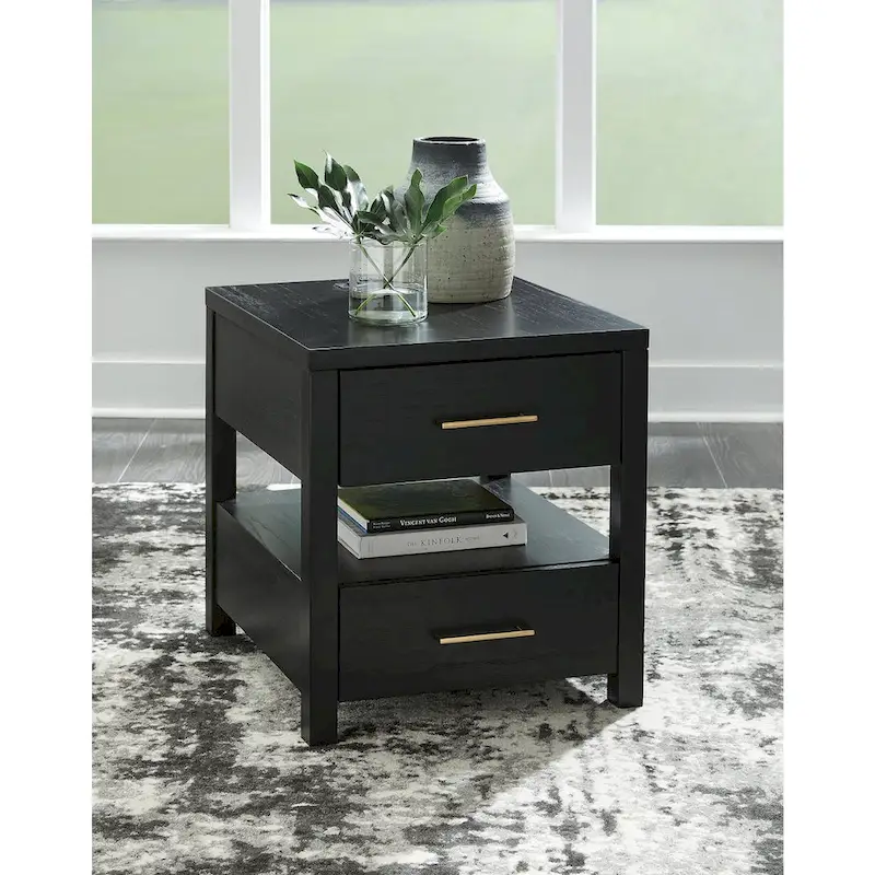 Signature Design by Ashley Winbardi Black End Table - 22W x 24D x 24H