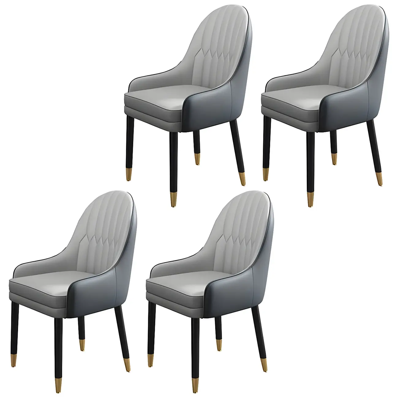 Modern Leather Upholstered Dining Chair with Arms