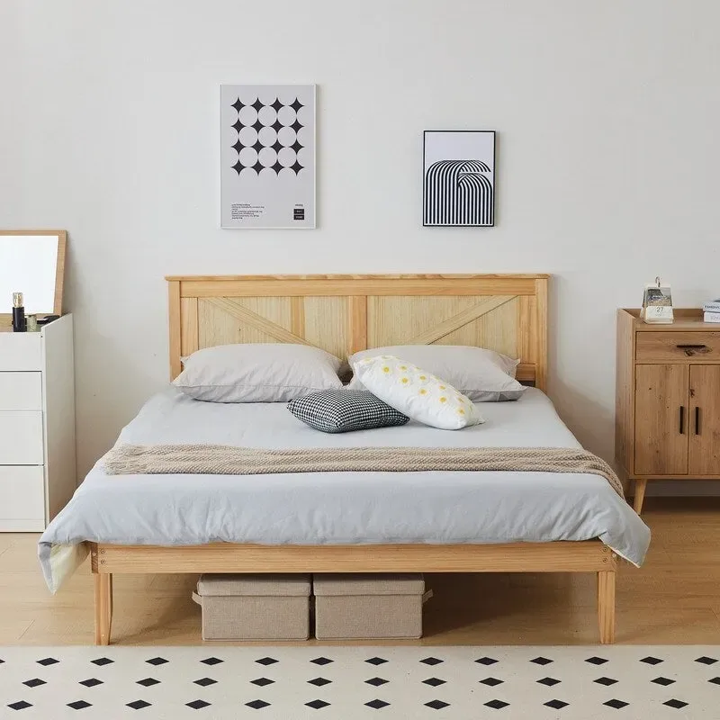 Wooden beds without footboards
