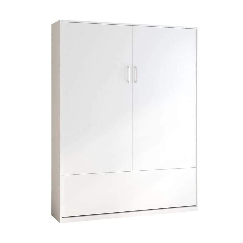 Mixoy Murphy Bed,Folding Wall Bed with 2 Side Cabinet Shelves