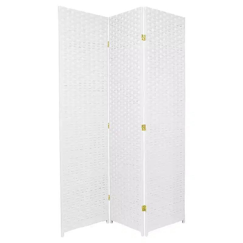 6 ft. Tall Woven Fiber Room Divider (3 Panels) - Oriental Furniture