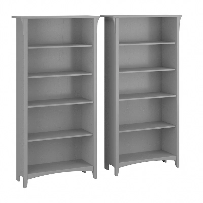 Salinas Tall 5-shelf Bookcase (Set of 2) by Bush Furniture