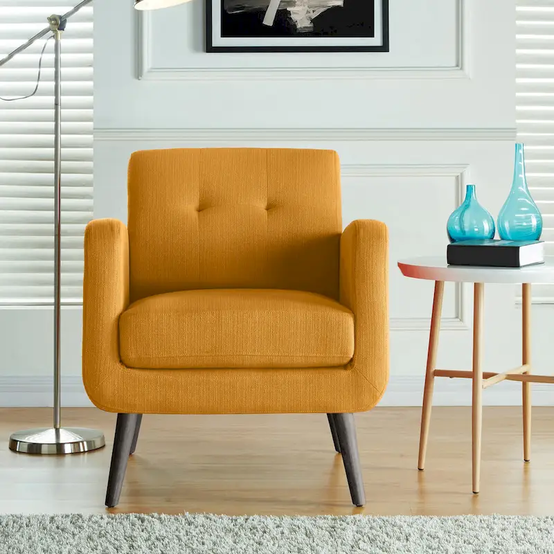 Carson Carrington Keflavik Mustard Yellow Mid-century Accent Chair