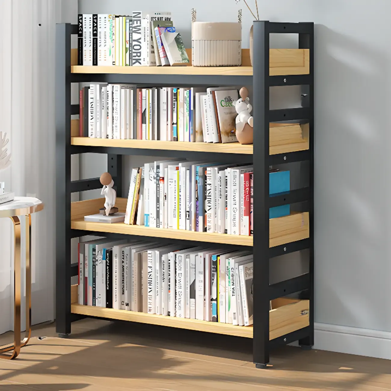 Modish Multi-Layer Open Back Wooden Tall Bookshelves