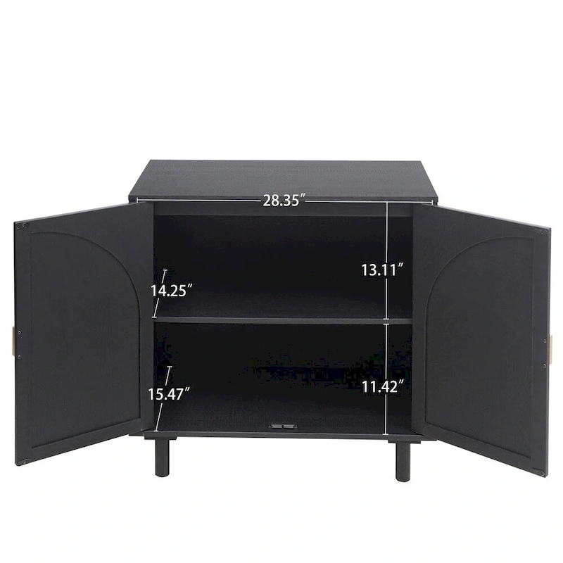 2 Door Dresser for Bedroom with Adjustable Laminates and Metal Handle