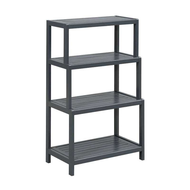 NewRidge Solid Wood Dunnsville 4-Tier Stepback Shelf, Bookcase