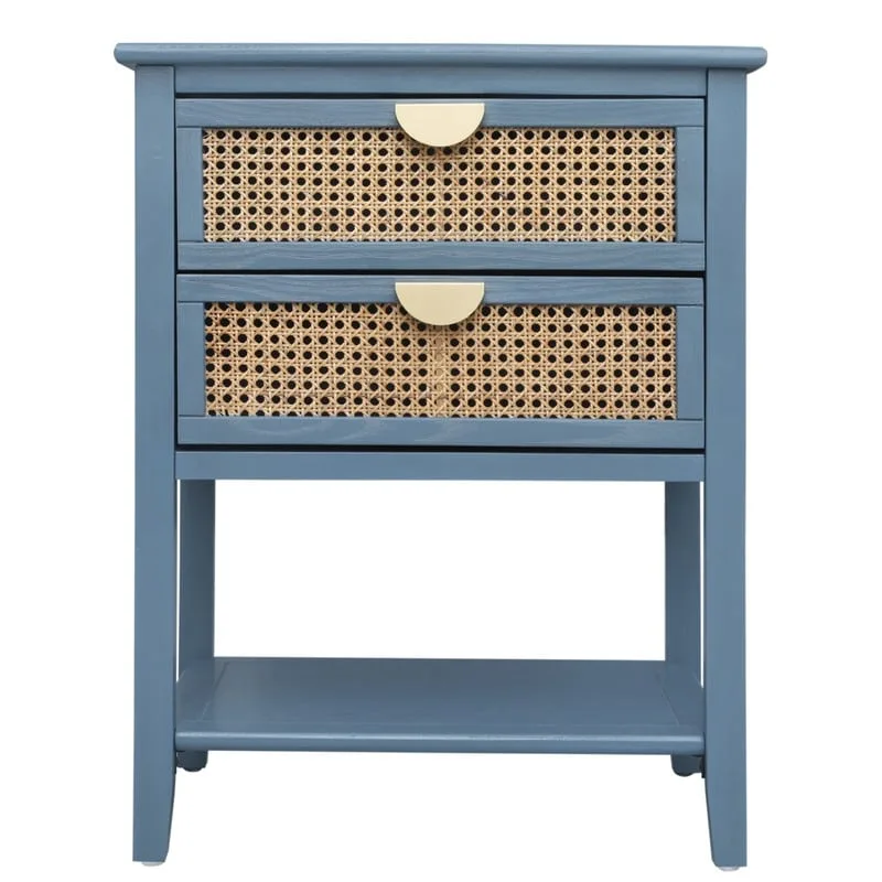 Nightstands with 2 drawers, rattan nightstands, drawers and shelves