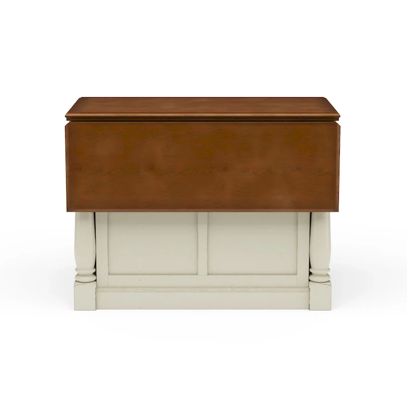 Homestyles Monarch 3-Piece Off-White Wood Kitchen Island Set with Drop Leaf Wood Top - 48' x 25' x 36'