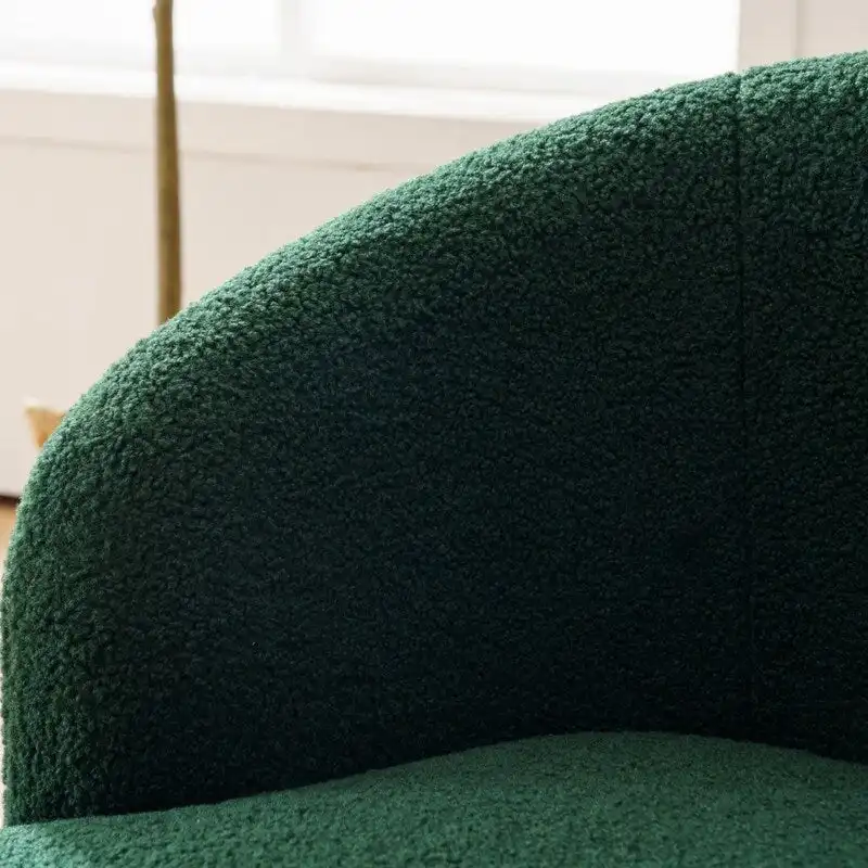 Teddy Fabric Swivel Accent Barrel Chair With Powder Coating Metal Ring