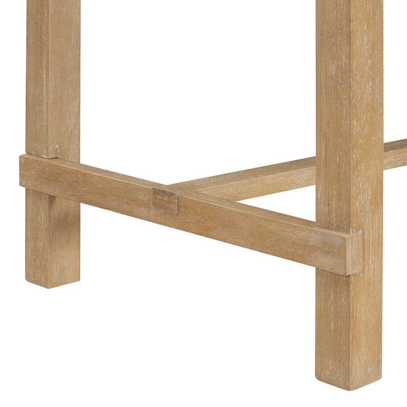 5-Piece Counter Height Dining Set, Classic Elegant Table and 4 Chairs in Natural Wood Wash