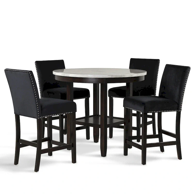5-Piece Round Counter Height Dining Set