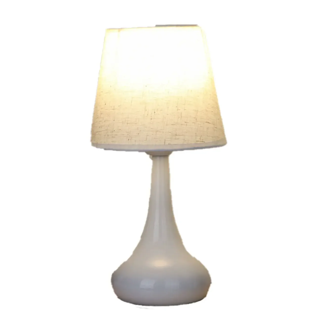 Bedside Elegant Black/White Metal Fabric Table Lamp