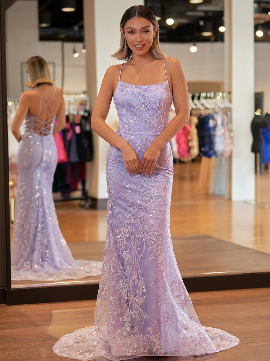 Mermaid Scoop Lace Long Prom Dress