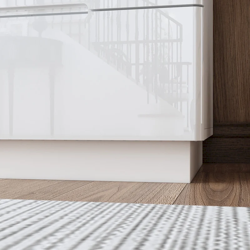 8 Drawer Double Dresser Dresser w/High Gloss Drawers Dual Chest Light