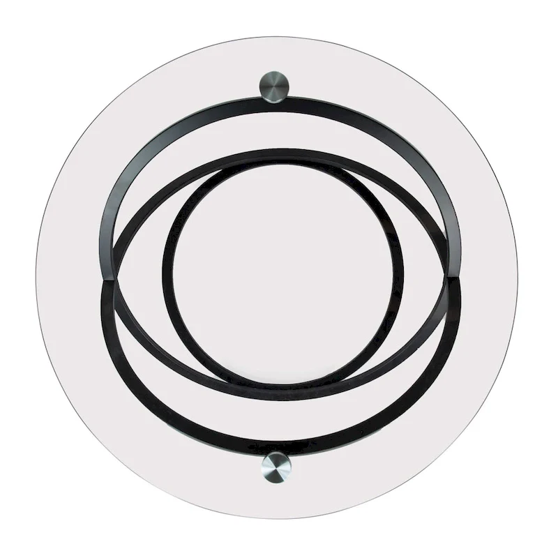 Galaxy Cross Base Tempered Glass Round Coffee Table