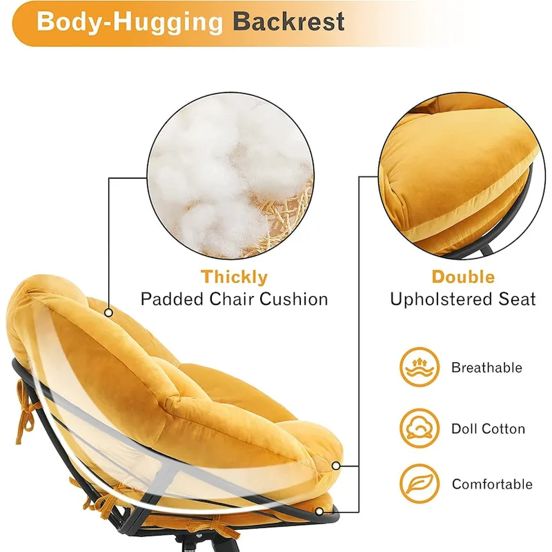 MCombo Gas Lift Swivel Papasan Chair with Height Adjustment, Velvet HQ405