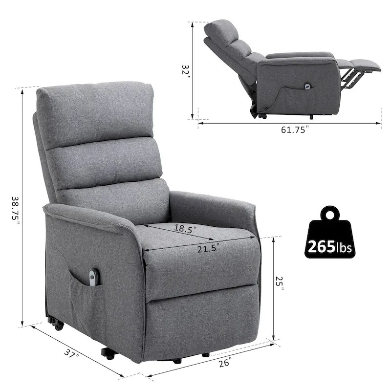 HOMCOM Power Lift Assist Recliner Chair with Remote
