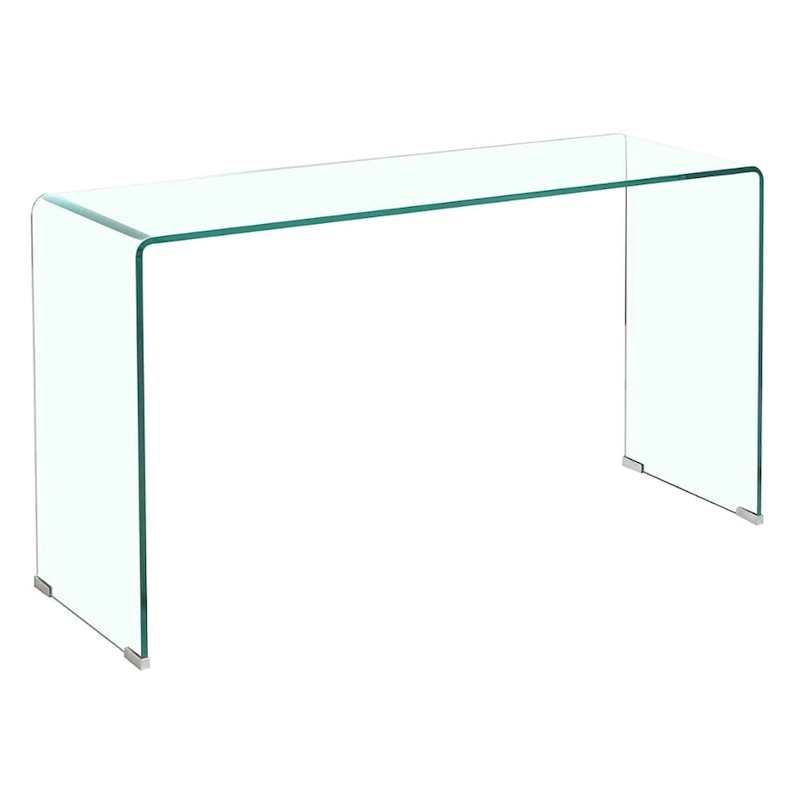 Glass Console Table, Transparent Tempered Glass Console Table