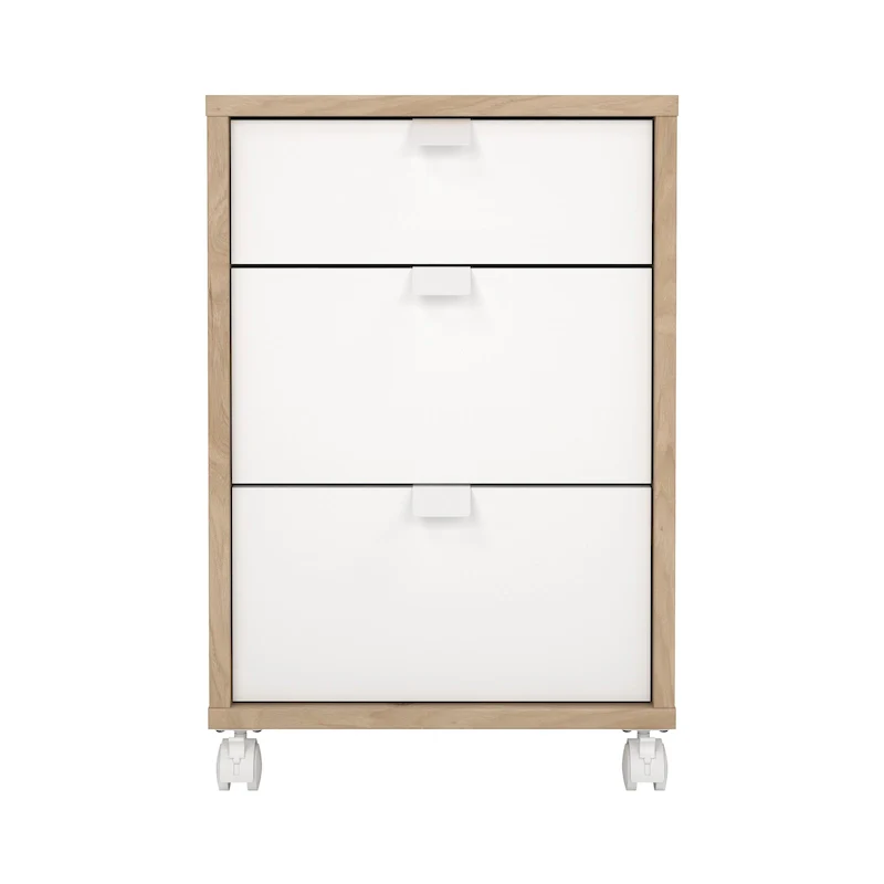 3-Drawer Mobile Cabinet with Wheels - Engineered Wood