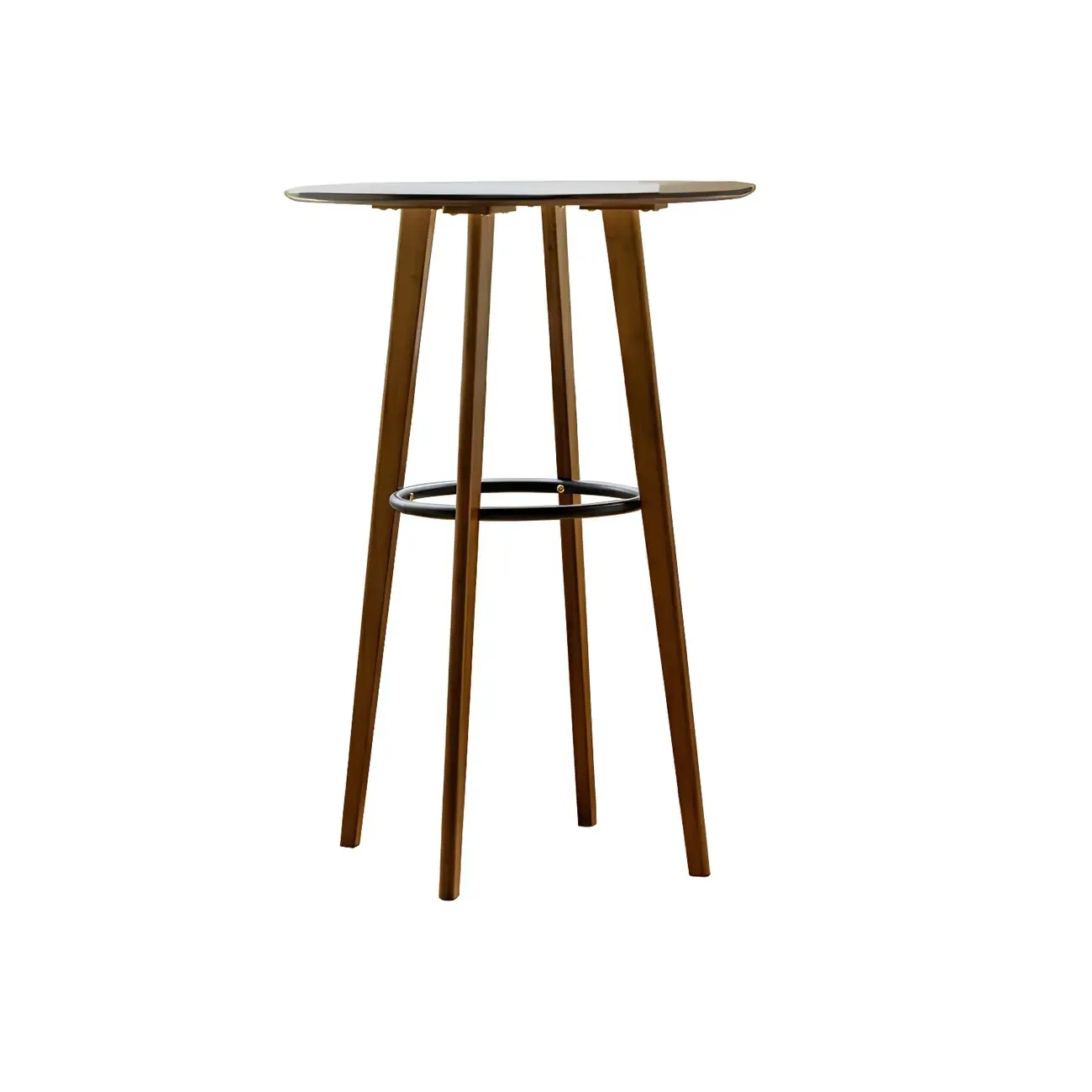 Counter Height Modern Bamboo Wood Round Bar Table