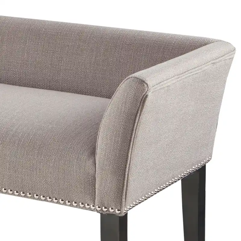 Madison Park Welburn 49.5 Upholstered Bench with Back & Wood Legs