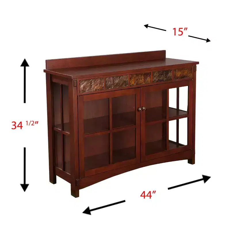 Camino Mission Faux Slate Sideboard And Display Curio - Brown - SEI