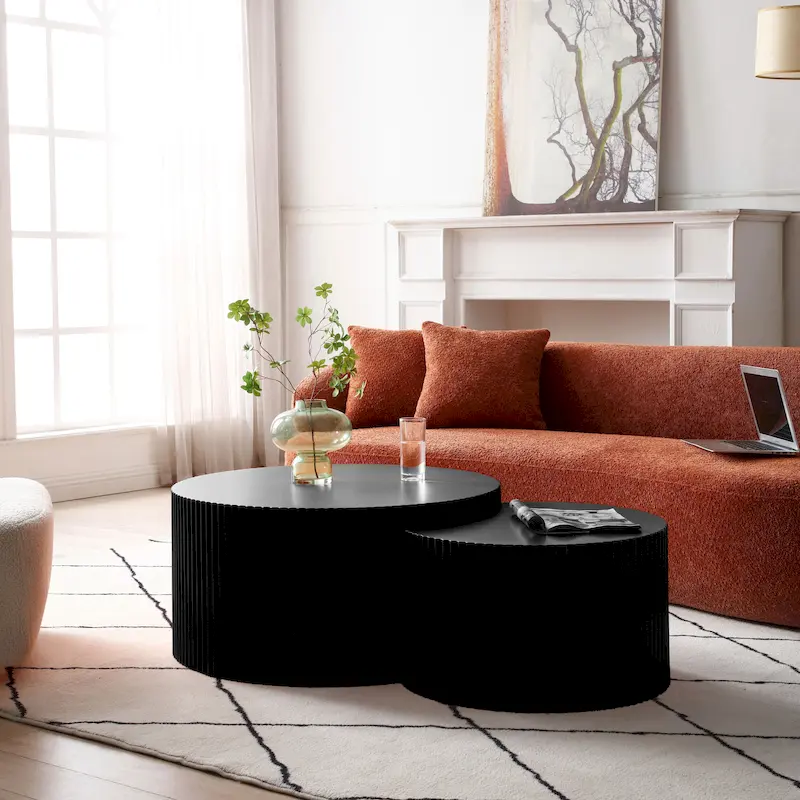 Modern Glam Round Nesting Coffee Table