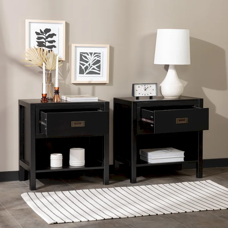 Middlebrook Solid Wood Modern 1-Drawer Nightstands, Set of 2