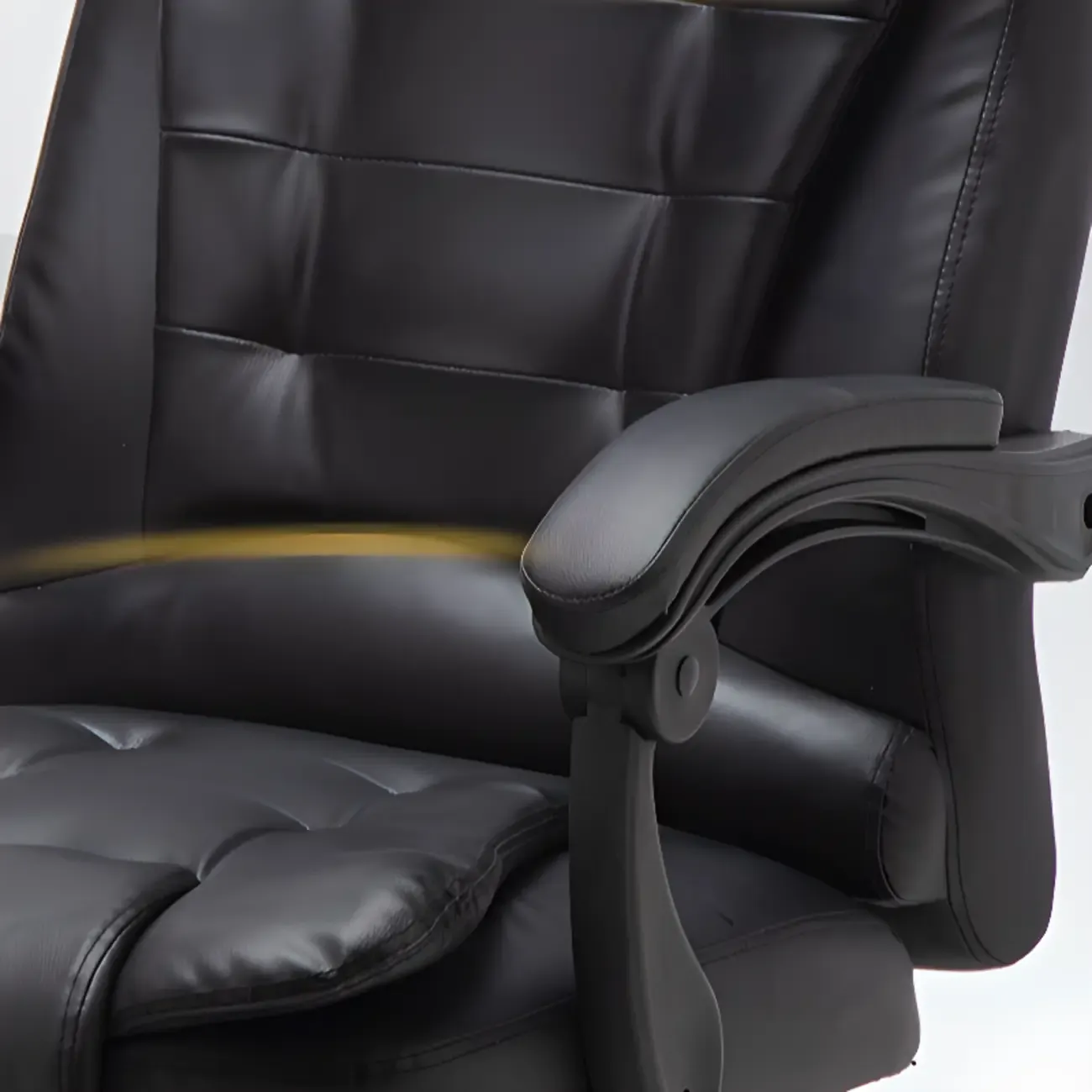 Executive Ergonomic Black Leather Swivel Reclining Office Chair