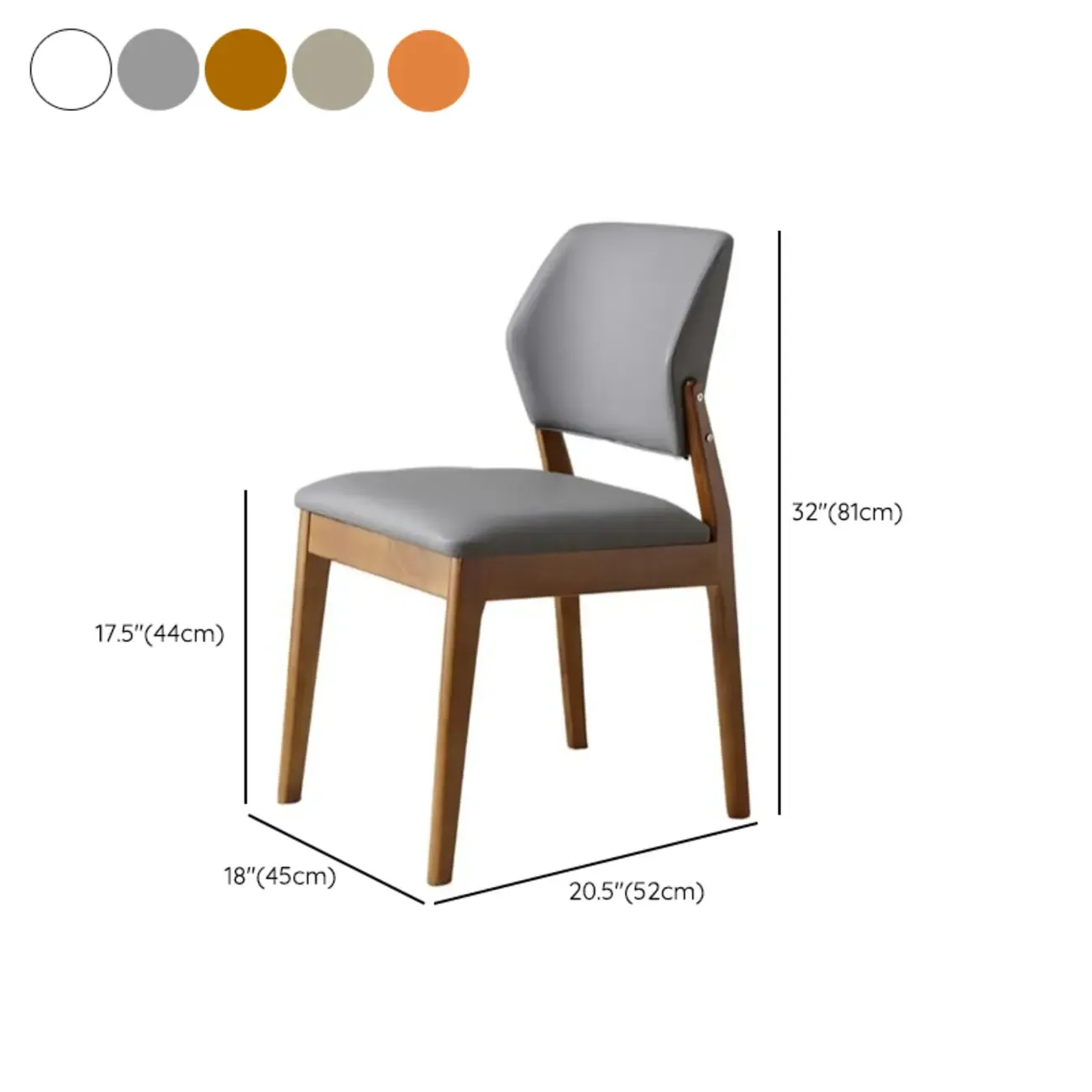 Scandinavian Faux Leather Low Back Dining Chair