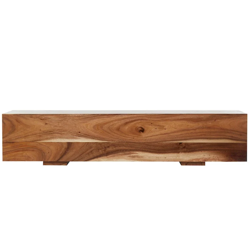 Brown Solid Suar Wood Rectangular Hallway Bench – 3 Person