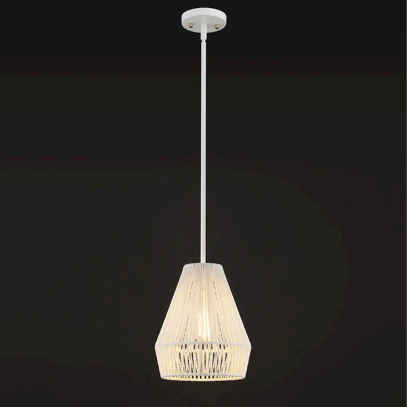 Acroma 1-light Farmhouse Coastal Rattan Kitchen Island Pendant - N/A