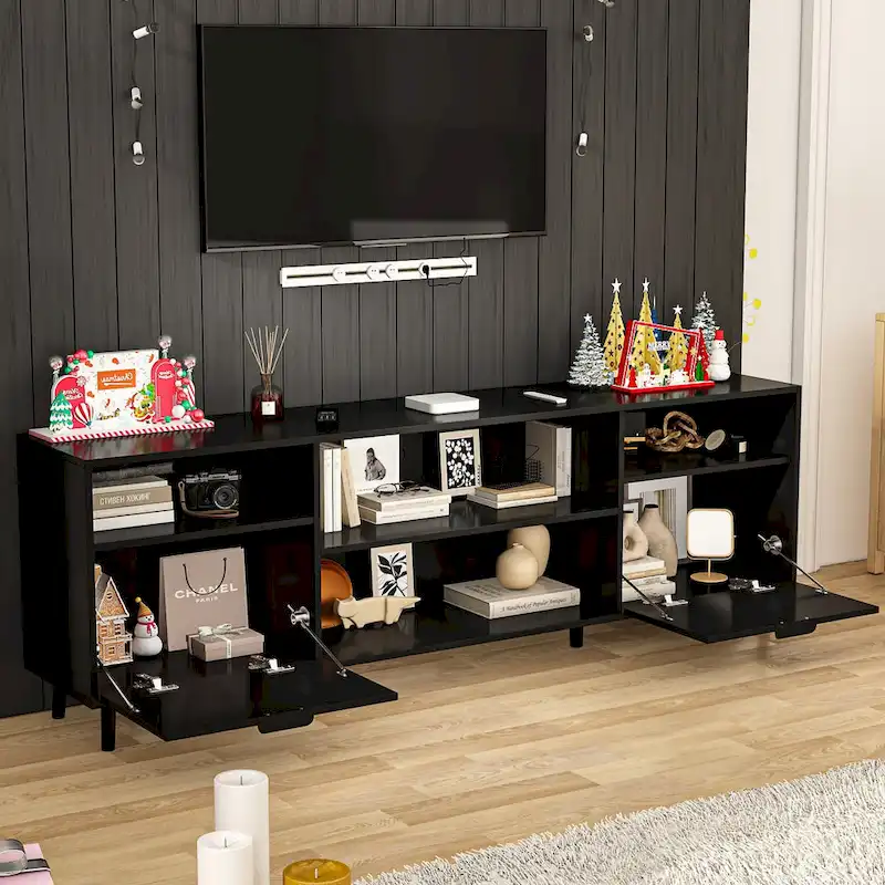 Ambient Electric Fireplace and Durable TV Stand Energy Efficient