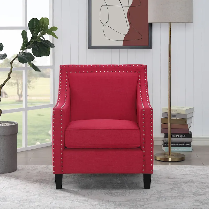 Erica Accent Armchair with Chrome Nailhead Trim
