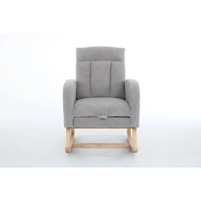 Modern Accent Rocking Chair Rocking Chair with Solid Wood Legs, Upholstered Nursery Glider Rocker