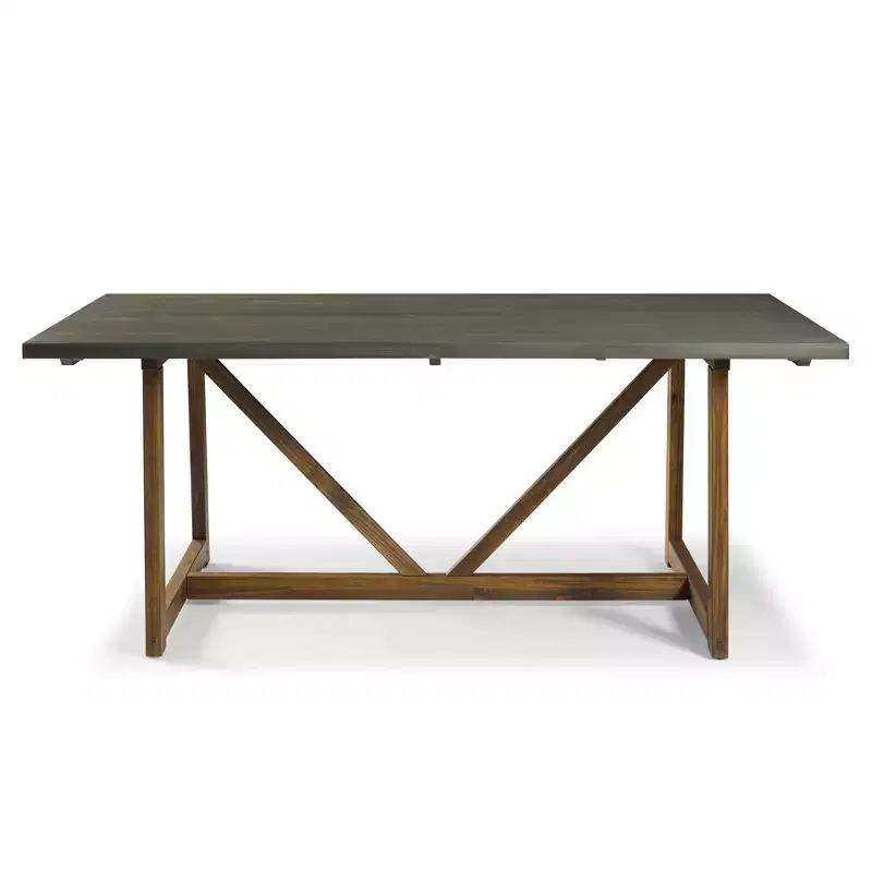 GDFStudio Callahan 72 Two-Tone Wood Farmhouse Dining Table with Trestle Base