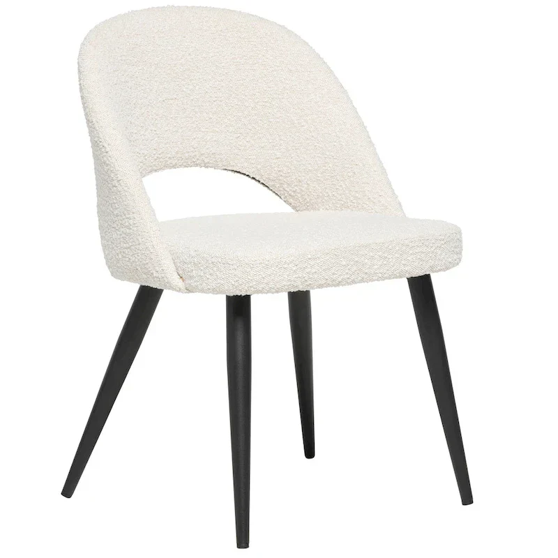 Mid-Century Modern French Boucle Upholstered Dining Chair