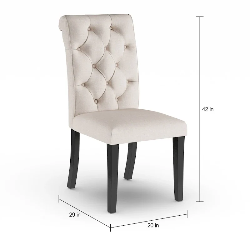 Sheila Rustic Farmhouse Tufted Fabric Dining Chairs (Set of 2) by Furniture of America