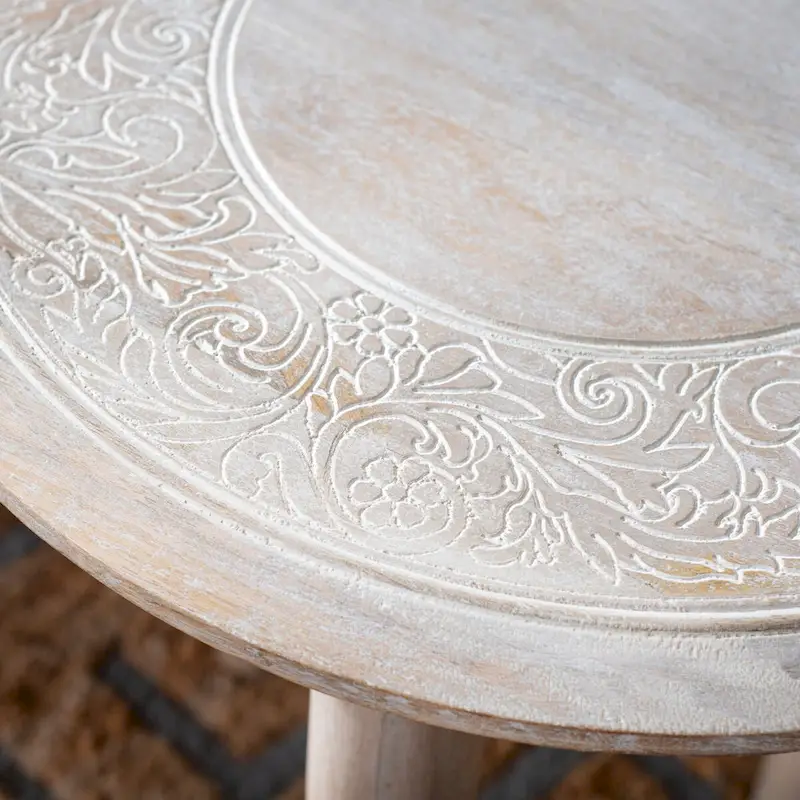 SAFAVIEH Adolfa Carved Side Table - 17 x 17 x 18 - 17Wx17Dx18H