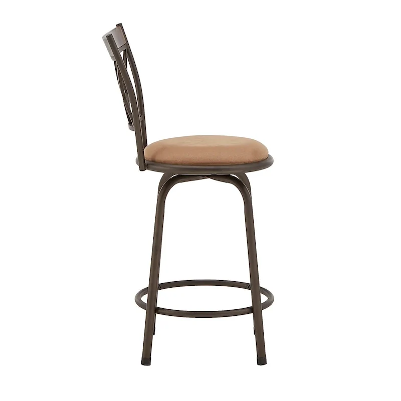 Verona Adjustable Bronze Finish X-Back Metal and Wood Trim 3pc Pack Stools by iNSPIRE Q Classic