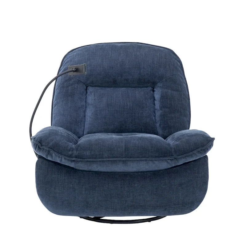 Clihome Adjustable Swivel Chenille Recliner with Phone Holder