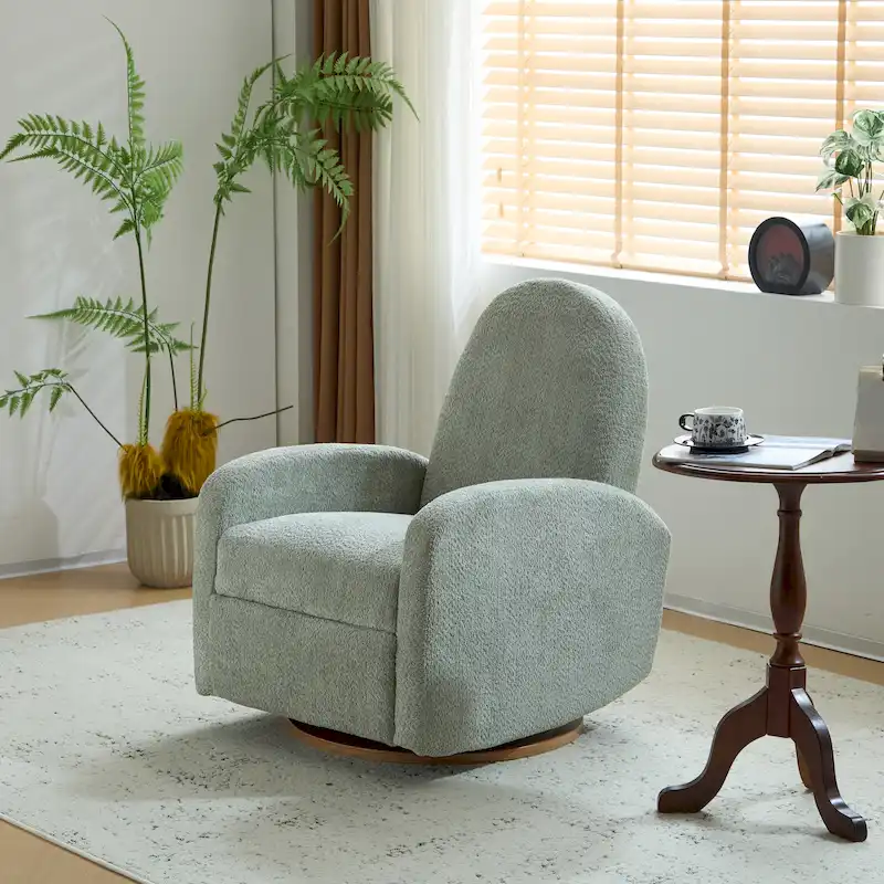 360 Swivel and Glider Boucle Recliner Chair