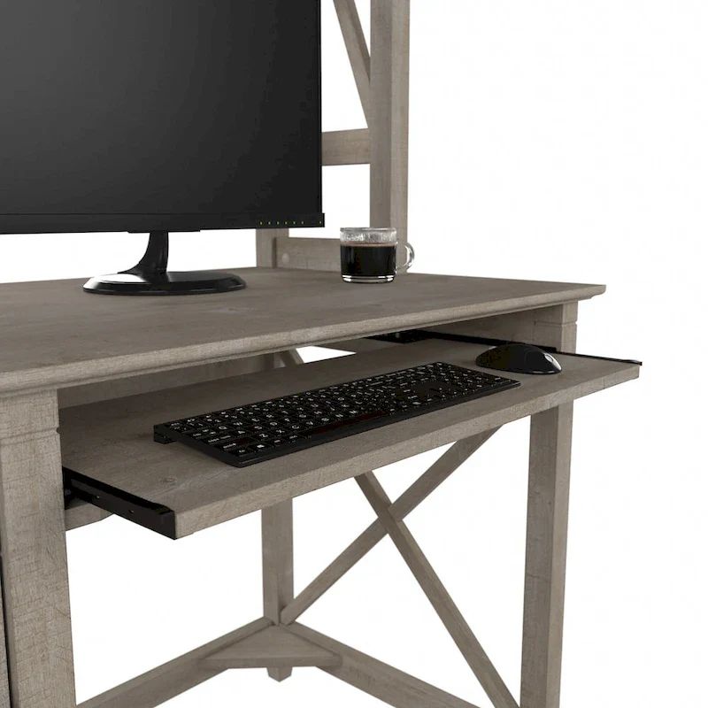 Key West 48W Small Computer Desk with Hutch by Bush Furniture