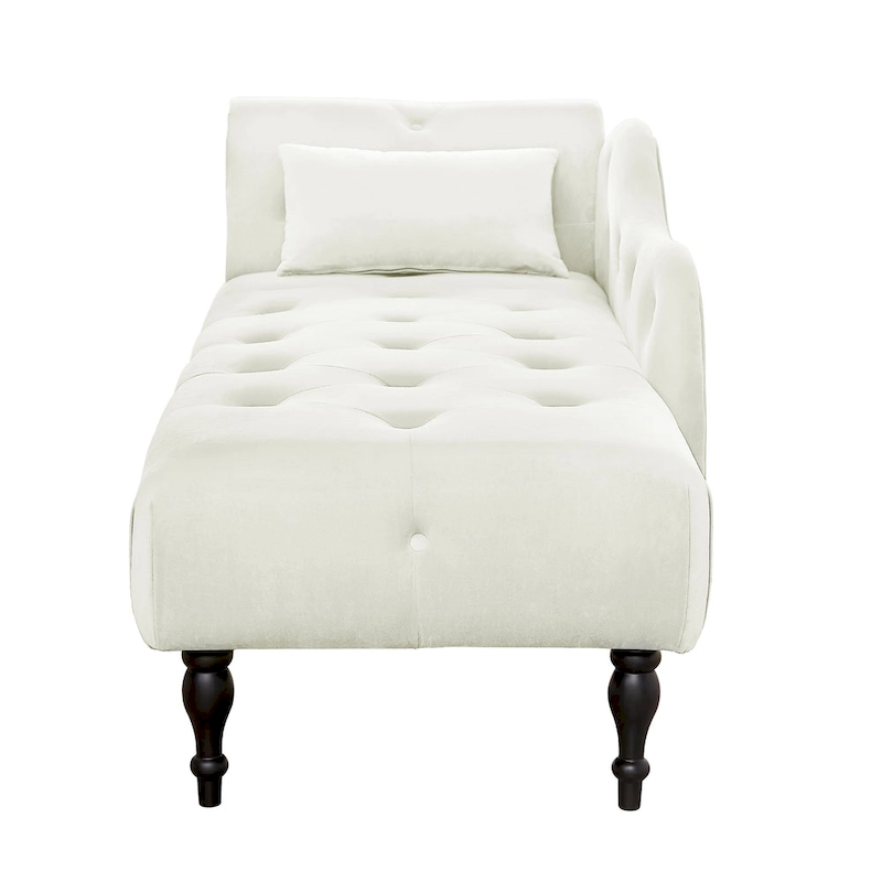 60.6 Velvet Upholstered Button Tufted Chaise Lounge Chair with Nailheads