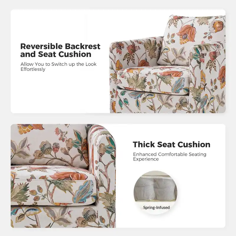 Erkenbald Modern Slipcovered Swivel Chair with Removable Cushion Set of 2 by HULALA HOME