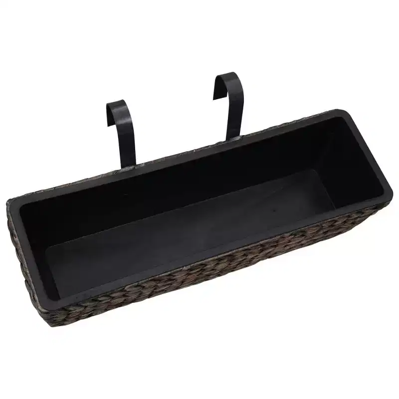 vidaXL Railing Planters Balcony Deck Planters with Inner 2 pcs Water Hyacinth