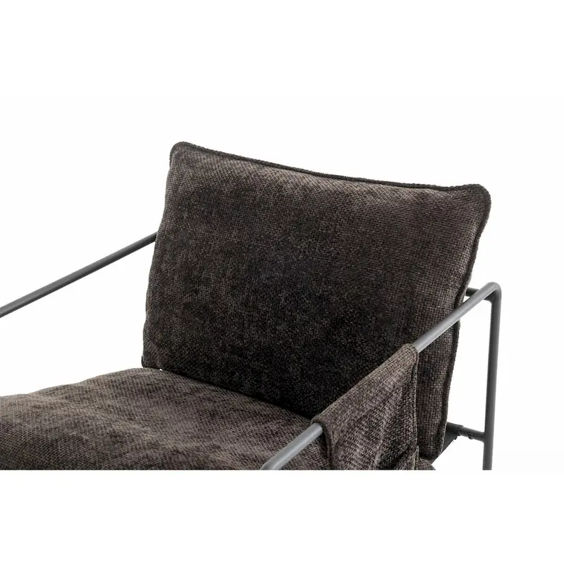 Upholstered Hanging Armchairs with Arm Pockets, Metal Frame