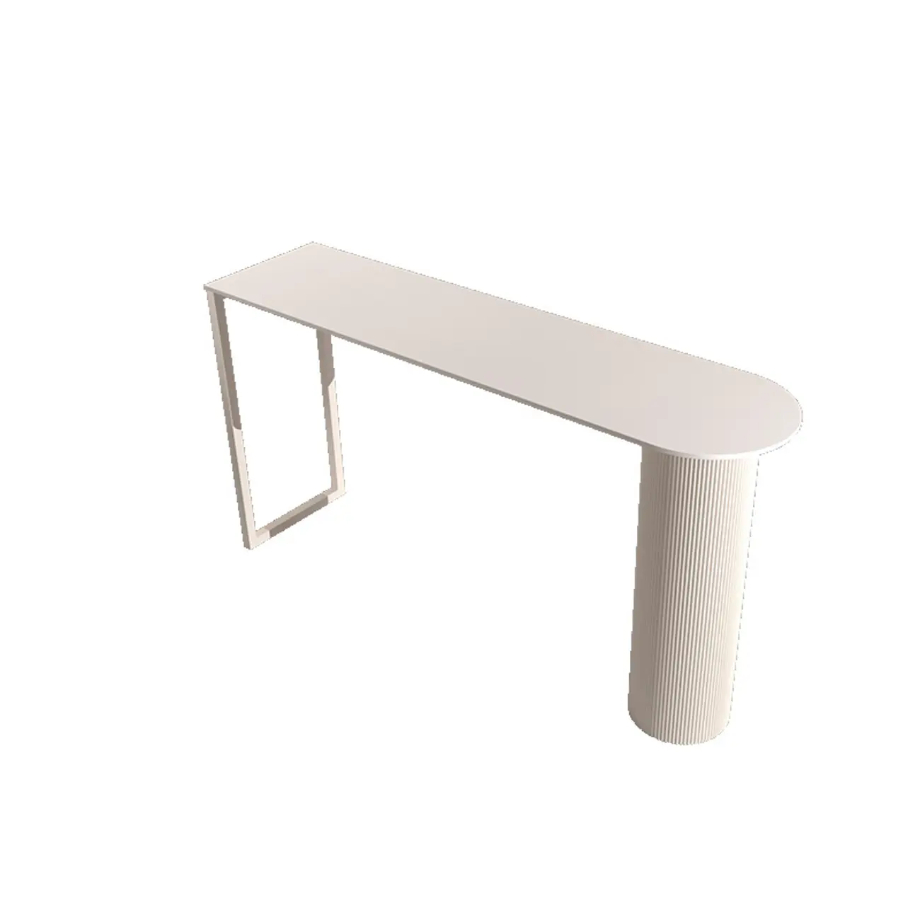 Modern White Slate Asymmetrical Bar Tables